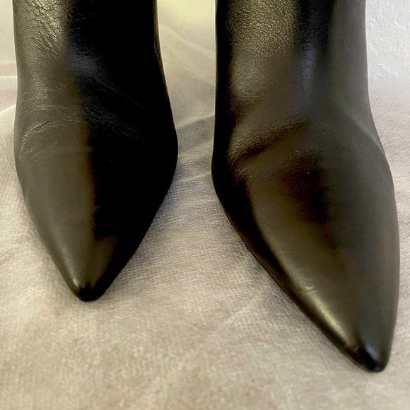 Zara Black Leather Heeled Boots 36 - Picture 3 of 7